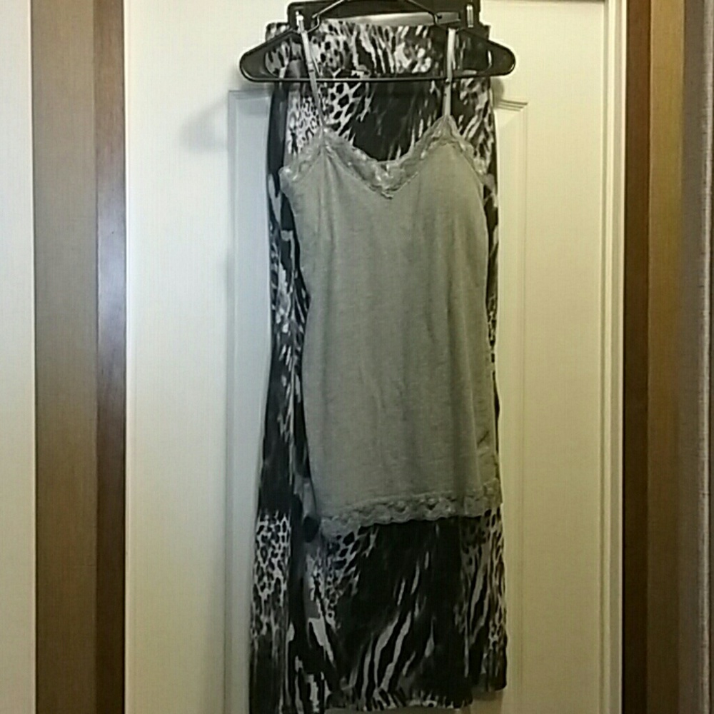 Casual one piece set tank and skirt